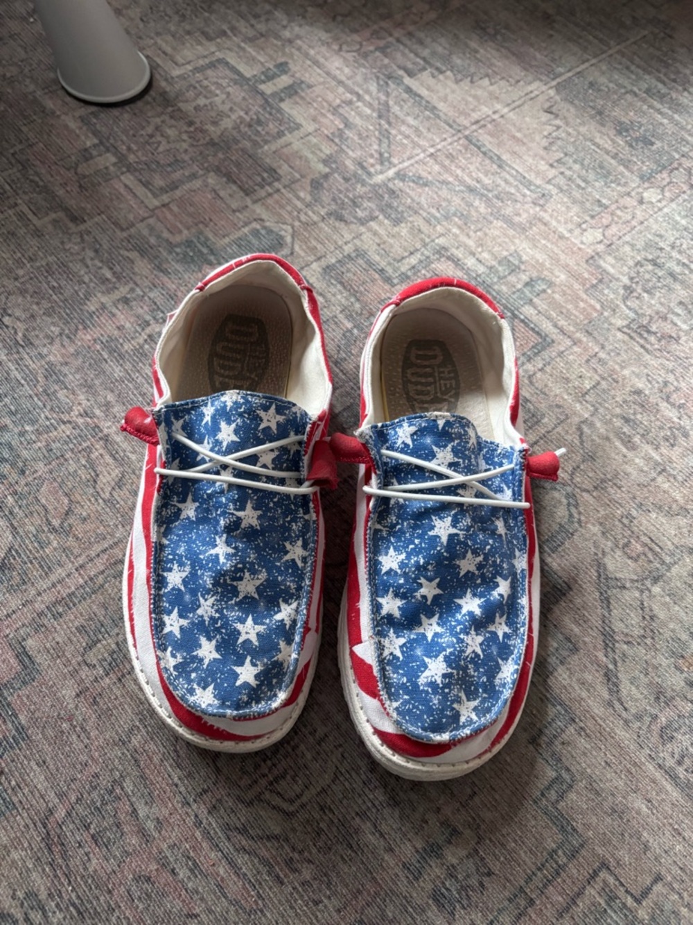 Hey Dude Women's Star-Print Canvas Sneakers - Blue & Red